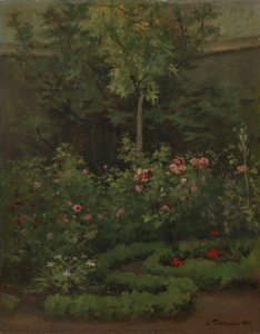un jardín de rosas de Camille Pissarro