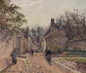 Una calle de pueblo, Louveciennes de Camille Pissarro