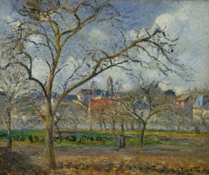 Un Huerto en Pontoise en Invierno de Camille Pissarro