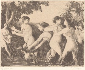 Baigneuses luttant, c. 1896 de Camille Pissarro