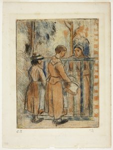 Beggar Women, c.1894 (aguafuerte en color, punta seca y aguatinta sobre papel verjurado marfil) de Camille Pissarro
