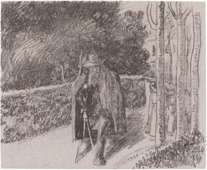 Mendigo con muleta Mendiant a la bequille, 1897 de Camille Pissarro