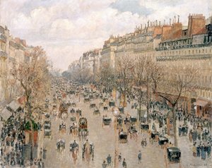 Boulevard Montmartre, sol de la tarde de Camille Jacob Pissarro