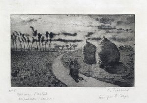 Crepúsculo con montones, 1879 de Camille Pissarro