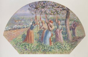 Diseño para un Abanico: Los Estacadores de Guisantes, 1890