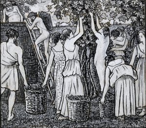 Vendimia, estudio compositivo para una ilustración de 