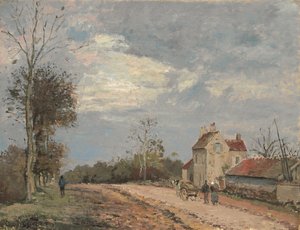 Casa del Sr. Musy, route de Marly, Louveciennes, c. 1872 (óleo sobre lienzo) de Camille Pissarro