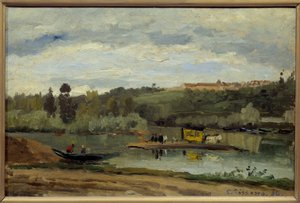 Le bac à la Varenne Saint Hilaire de Camille Jacob Pissarro