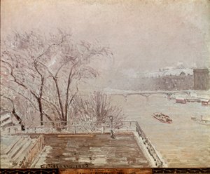 Mañana en el Louvre, efecto de nieve de Camille Jacob Pissarro
