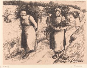 Campesinas llevando leña de Camille Pissarro
