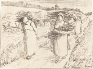 Campesinas llevando leña, 1896