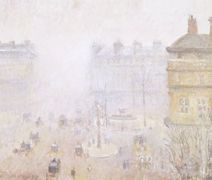 Place du Theatre Francais: Efecto de niebla de Camille Jacob Pissarro