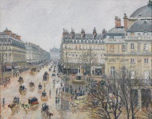 Place du Théâtre Français, París: Lluvia de Camille Jacob Pissarro