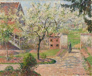 Cerezos en flor, Éragny. La casa del pintor, 1894