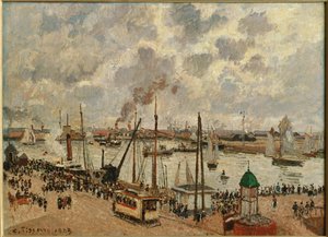 Port du Havre ... (óleo sobre lienzo) de Camille Pissarro