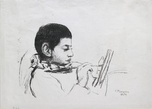 Retrato de Lucien Pissarro, 1874 de Camille Pissarro
