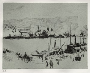 Quai Boieldieu in Rouen de Camille Pissarro