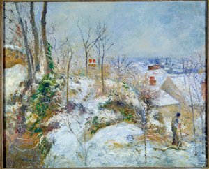 Efecto nieve, La Garenne en Pontoise de Camille Pissarro