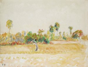 Estudio del huerto en Eragny-sur-Epte, visto desde la casa del artista de Camille Pissarro