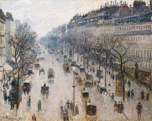 El bulevar Montmartre en una mañana de invierno, 1897 de Camille Jacob Pissarro