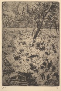 El campo de coles, ca. 1880 de Camille Jacob Pissarro
