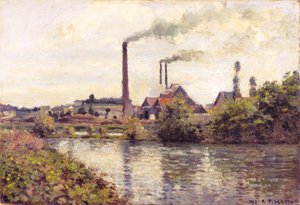 La fábrica en Pontoise, 1873 de Camille Jacob Pissarro