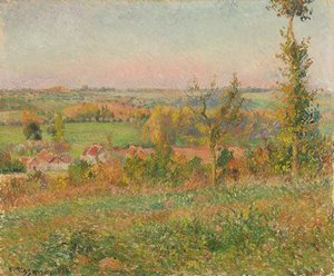 Las colinas de Thierceville vistas desde el camino rural, alrededores de Eragny