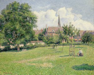 La casa de la sorda y el campanario de Eragny de Camille Pissarro