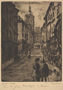 La calle del Gran Reloj, Ruan, 1885 de Camille Jacob Pissarro