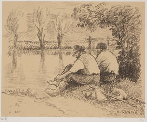 Los vagabundos, c.1894 de Camille Jacob Pissarro