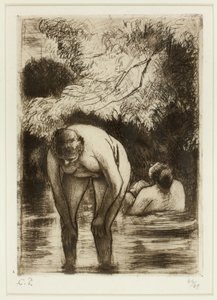 Las Dos Bañistas de Camille Pissarro