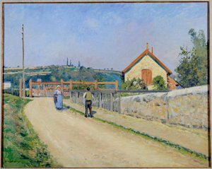 La barrera ferroviaria en el Patis, cerca de Pontoise de Camille Jacob Pissarro