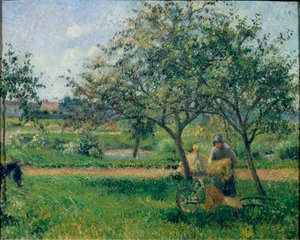 La carretilla, huerto, ca 1881 de Camille Jacob Pissarro