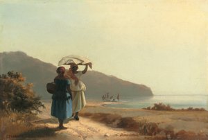 Dos mujeres charlando junto al mar, St. Thomas de Camille Pissarro