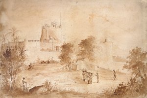 Vista de una fortaleza militar, Christiansfort, Charlotte Amalie, St Thomas, Indias Occidentales de Camille Pissarro