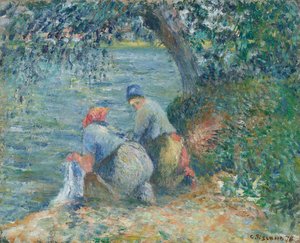 Lavanderas en la orilla del agua, Pontoise, 1878