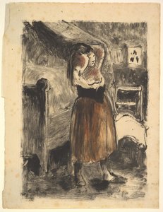 Mujer arreglándose el cabello, 1894 de Camille Jacob Pissarro