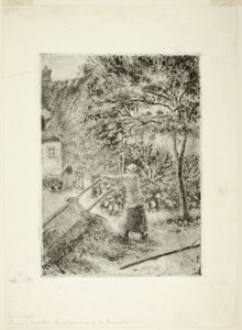 Mujer vaciando una carretilla de Camille Pissarro
