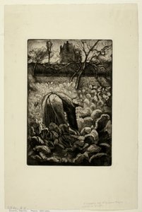 Mujer en el jardín de la cocina de Camille Pissarro