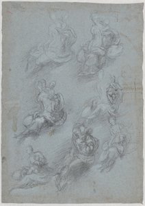 Estudios para la Virgen y el Niño (recto) de Camillo Boccaccino