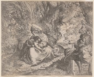 El descanso en la huida a Egipto, 1587-1590 de Camillo Procaccini