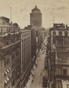 St James Street, el centro bancario y de negocios (foto b/n)