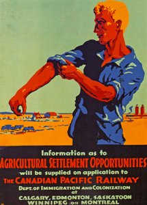 Póster promoviendo la emigración a Canadá, 1920 (litografía en color)