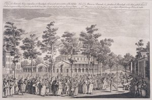 Vista de la Rotonda, Casa Ranelagh, en un Baile para Celebrar el Cumpleaños de SAR, el Príncipe de Gales, 24 de Mayo de 1751, grabado por Parr de Canaleti