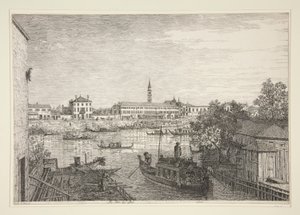 Ale Porte del Dolo (En las esclusas de Dolo), de la serie Vedute (Vistas) de Canaletto (Giovanni Antonio Canal)