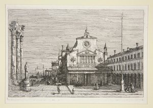 Vista Imaginaria de S. Giacomo Di Rialto, de la serie Vedute (Vistas) de Canaletto (Giovanni Antonio Canal)