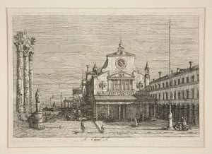 Vista imaginaria de S. Giacomo di Rialto, de la serie Vedute (Vistas) de Canaletto (Giovanni Antonio Canal)