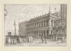 La librería. V., de la serie Vedute (Vistas) de Canaletto (Giovanni Antonio Canal)
