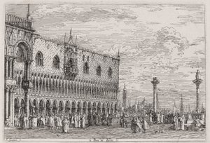 La Piera del Bando. V. (La Piera del Bando. V [enice]), de la serie Vedute (Vistas) de Canaletto (Giovanni Antonio Canal)