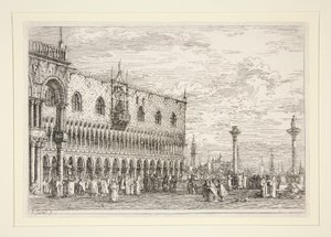 La Piera del Bando, V., de la serie Vedute (Vistas) de Canaletto (Giovanni Antonio Canal)